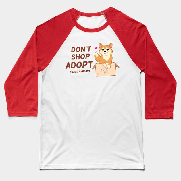 Don't shop, adopt with cute dos Baseball T-Shirt by tkzgraphic